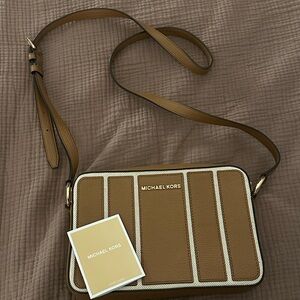 Michael Kors Tan and Cream Crossbody